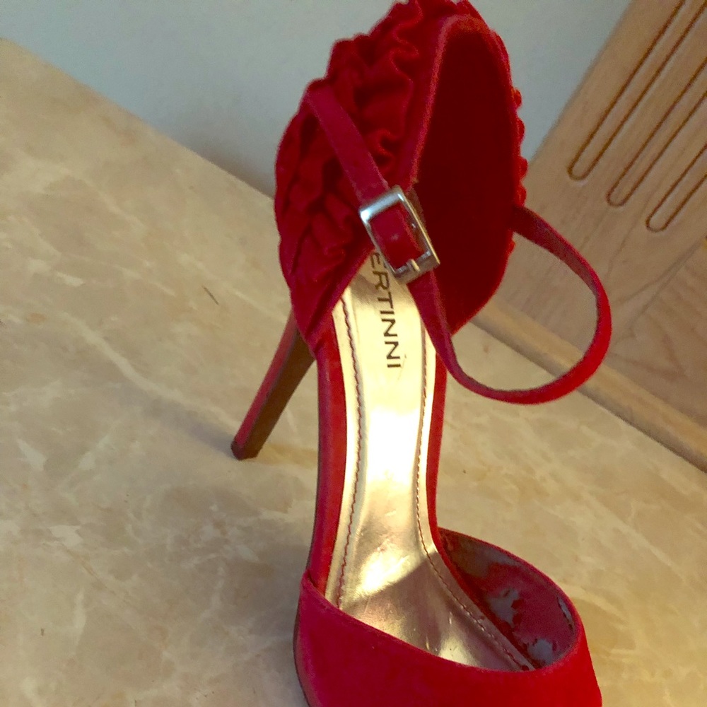 Red Suede Bertini Heels
